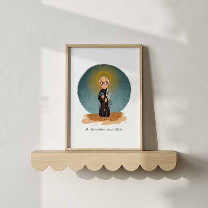 Custom Saint Illustration – Hand-Drawn Catholic Art Printable (8x10 Digital Download)