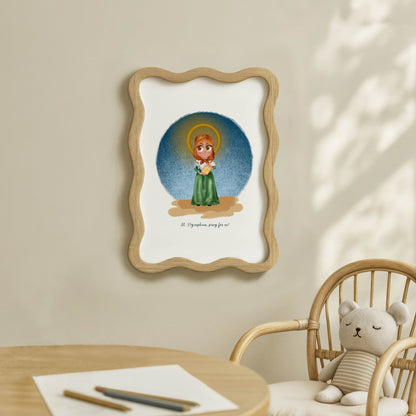 Custom Saint Illustration – Hand-Drawn Catholic Art Printable (8x10 Digital Download)