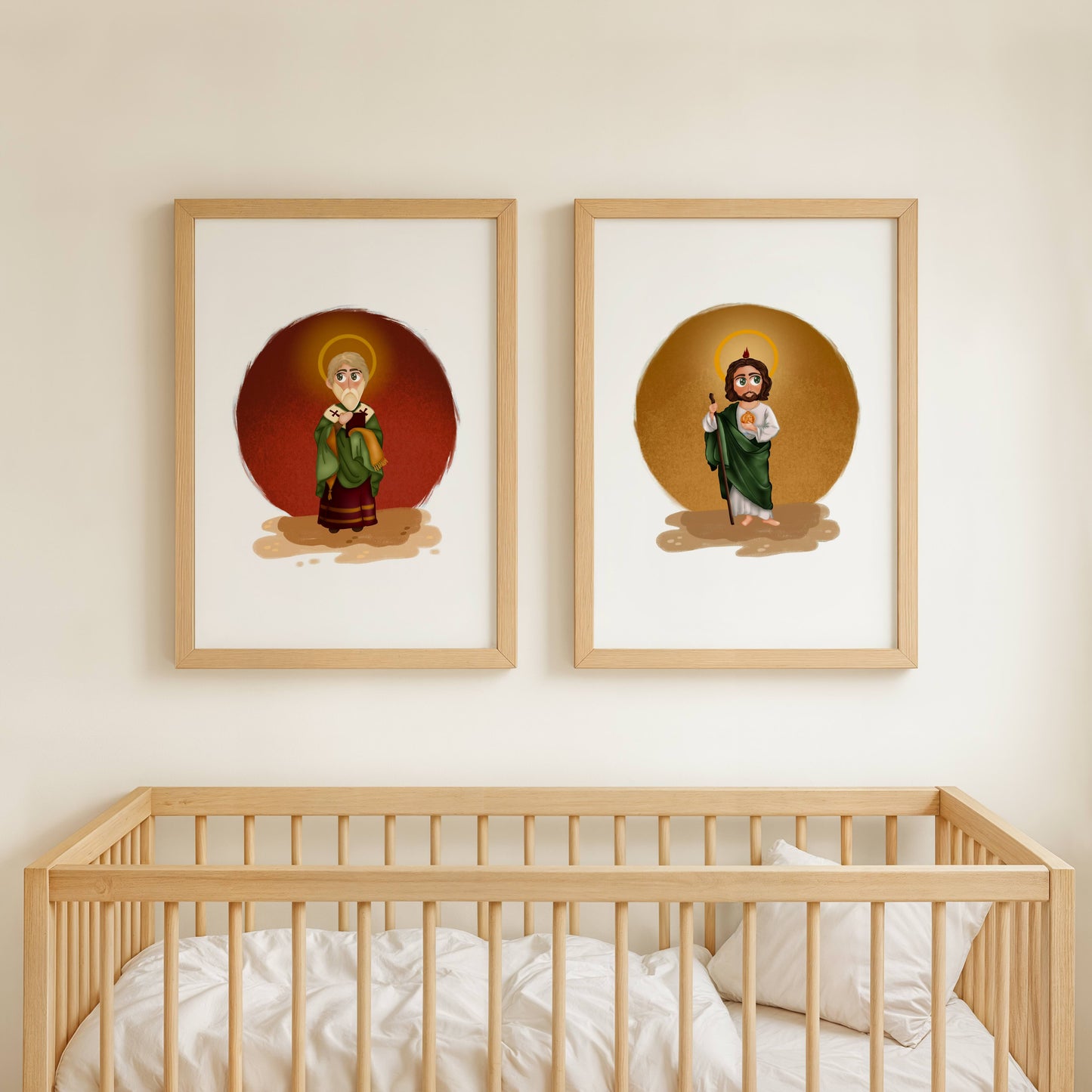 Custom Saint Illustration – Hand-Drawn Catholic Art Printable (8x10 Digital Download)